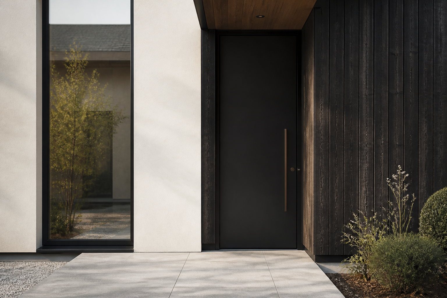 Black framed window detail