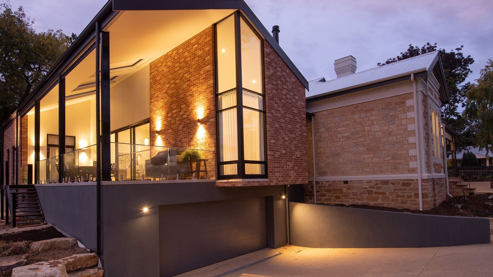 Completed MP design residential project at dusk